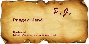Prager Jenő névjegykártya